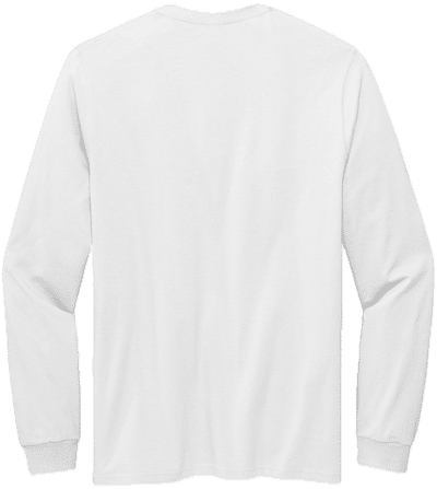 Am image of a Custom Volunteer Knitwear All American Long Sleeve Tee in White!