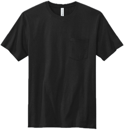 Am image of a Custom Volunteer Knitwear All American Pocket Tee in Deep Black!
