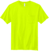 Am image of a Custom Volunteer Knitwear All American Pocket Tee in Safety Green!
