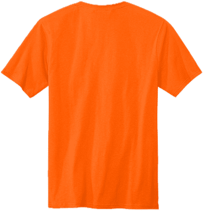 Am image of a Custom Volunteer Knitwear All American Pocket Tee in Safety Orange!