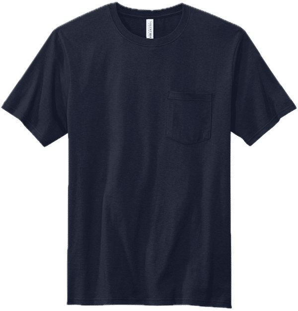 Am image of a Custom Volunteer Knitwear All American Pocket Tee in Strong Navy!