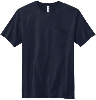 Am image of a Custom Volunteer Knitwear All American Pocket Tee in Strong Navy!