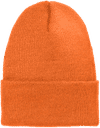 Am image of a Custom Volunteer Knitwear Chore Beanie in Neon Orange!