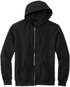 Am image of a Custom Volunteer Knitwear Chore Fleece Full Zip Hoodie in Deep Black!