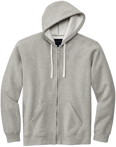 Am image of a Custom Volunteer Knitwear Chore Fleece Full Zip Hoodie in Heather Grey!