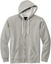 Am image of a Custom Volunteer Knitwear Chore Fleece Full Zip Hoodie in Heather Grey!