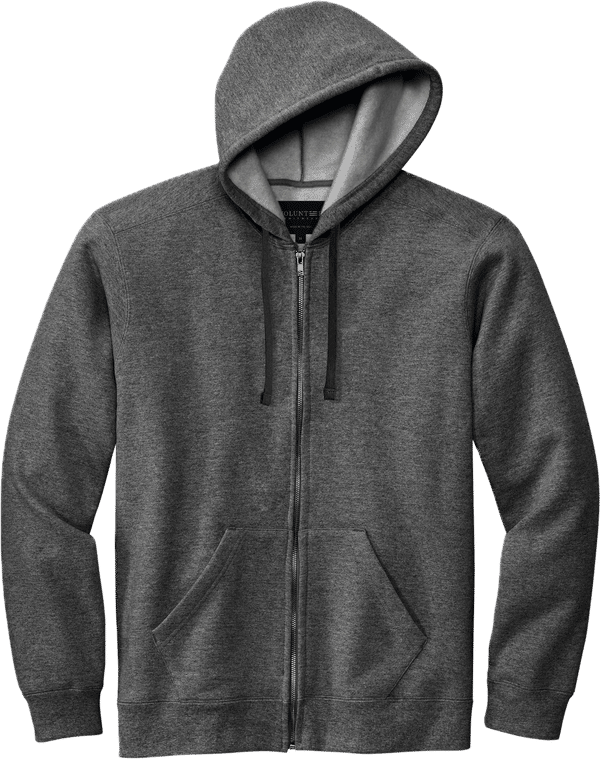Am image of a Custom Volunteer Knitwear Chore Fleece Pullover Hoodie in Charcoal Heather!