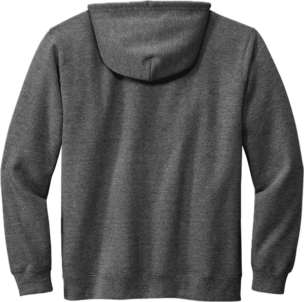 Am image of a Custom Volunteer Knitwear Chore Fleece Pullover Hoodie in Charcoal Heather!