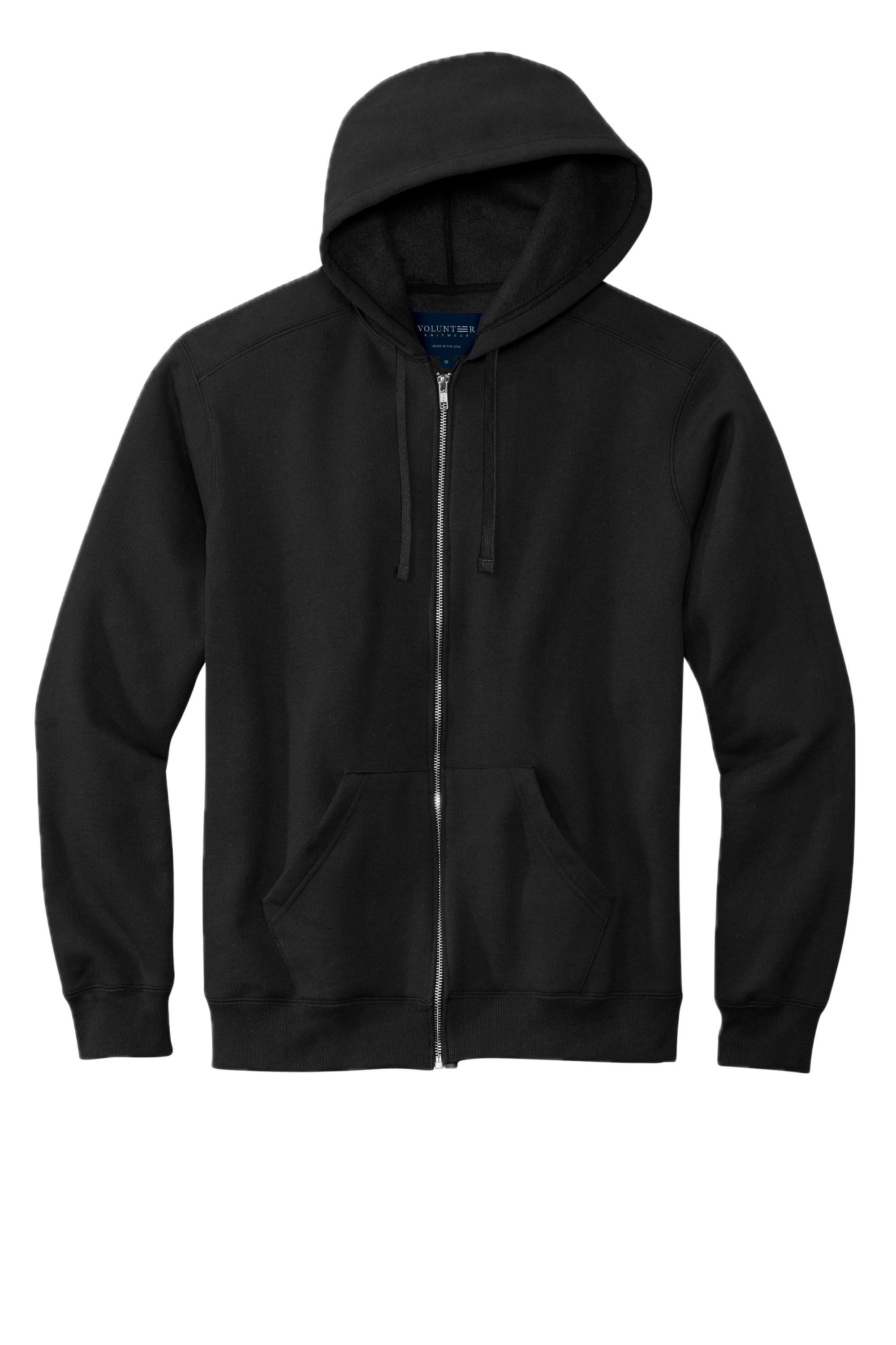 Volunteer Knitwear Chore Fleece Pullover Hoodie in Deep Black