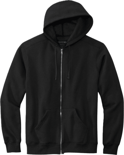 Am image of a Custom Volunteer Knitwear Chore Fleece Pullover Hoodie in Deep Black!