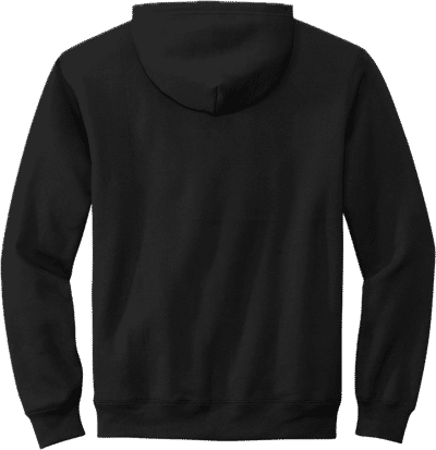 Am image of a Custom Volunteer Knitwear Chore Fleece Pullover Hoodie in Deep Black!