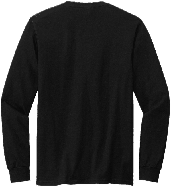 Am image of a Custom Volunteer Knitwear Chore Long Sleeve Tee in Deep Black!