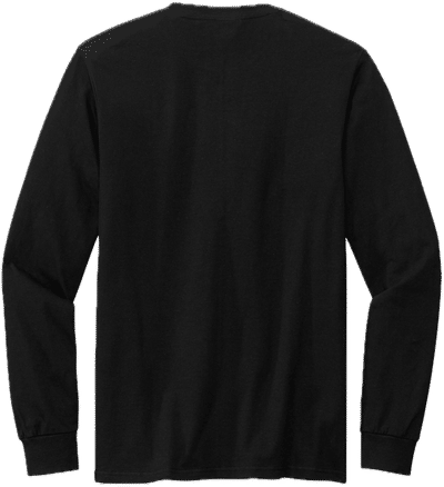 Am image of a Custom Volunteer Knitwear Chore Long Sleeve Tee in Deep Black!