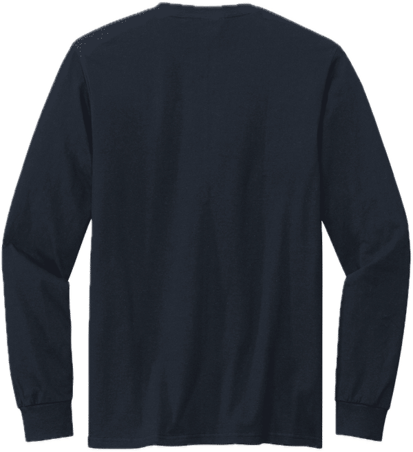 Am image of a Custom Volunteer Knitwear Chore Long Sleeve Tee in Strong Navy!