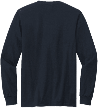 Am image of a Custom Volunteer Knitwear Chore Long Sleeve Tee in Strong Navy!