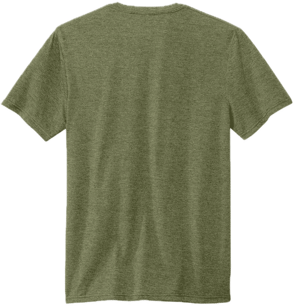 Am image of a Custom Volunteer Knitwear Tri Tee in Military Green Heather!