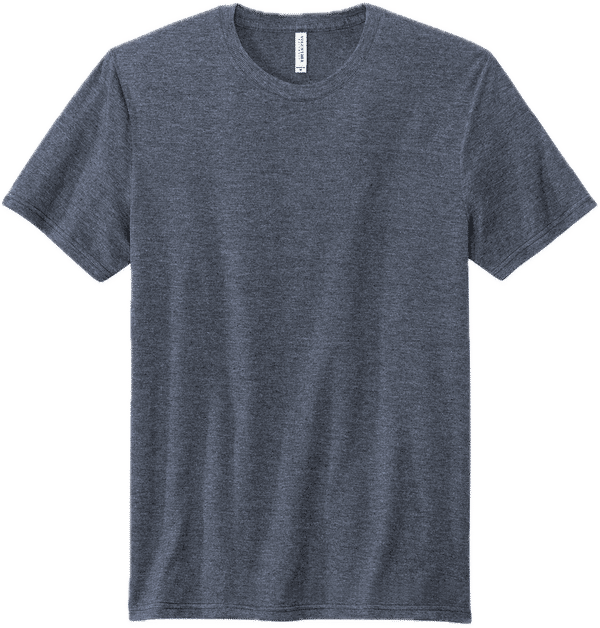 Am image of a Custom Volunteer Knitwear Tri Tee in Navy Heather!