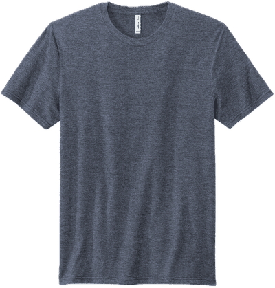 Am image of a Custom Volunteer Knitwear Tri Tee in Navy Heather!
