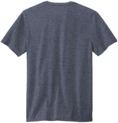 Am image of a Custom Volunteer Knitwear Tri Tee in Navy Heather!