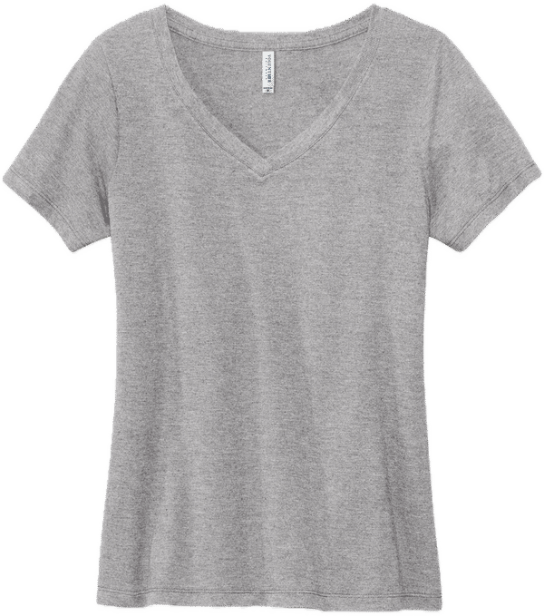 Am image of a Custom Volunteer Knitwear Womens Daily V Neck Tee in Athletic Heather!