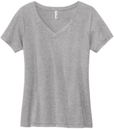 Am image of a Custom Volunteer Knitwear Womens Daily V Neck Tee in Athletic Heather!