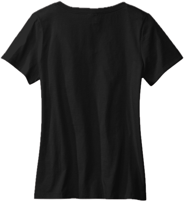 Am image of a Custom Volunteer Knitwear Womens Daily V Neck Tee in Deep Black!