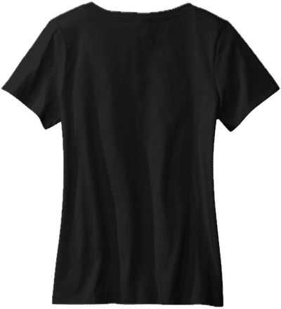 Am image of a Custom Volunteer Knitwear Womens Daily V Neck Tee in Deep Black!