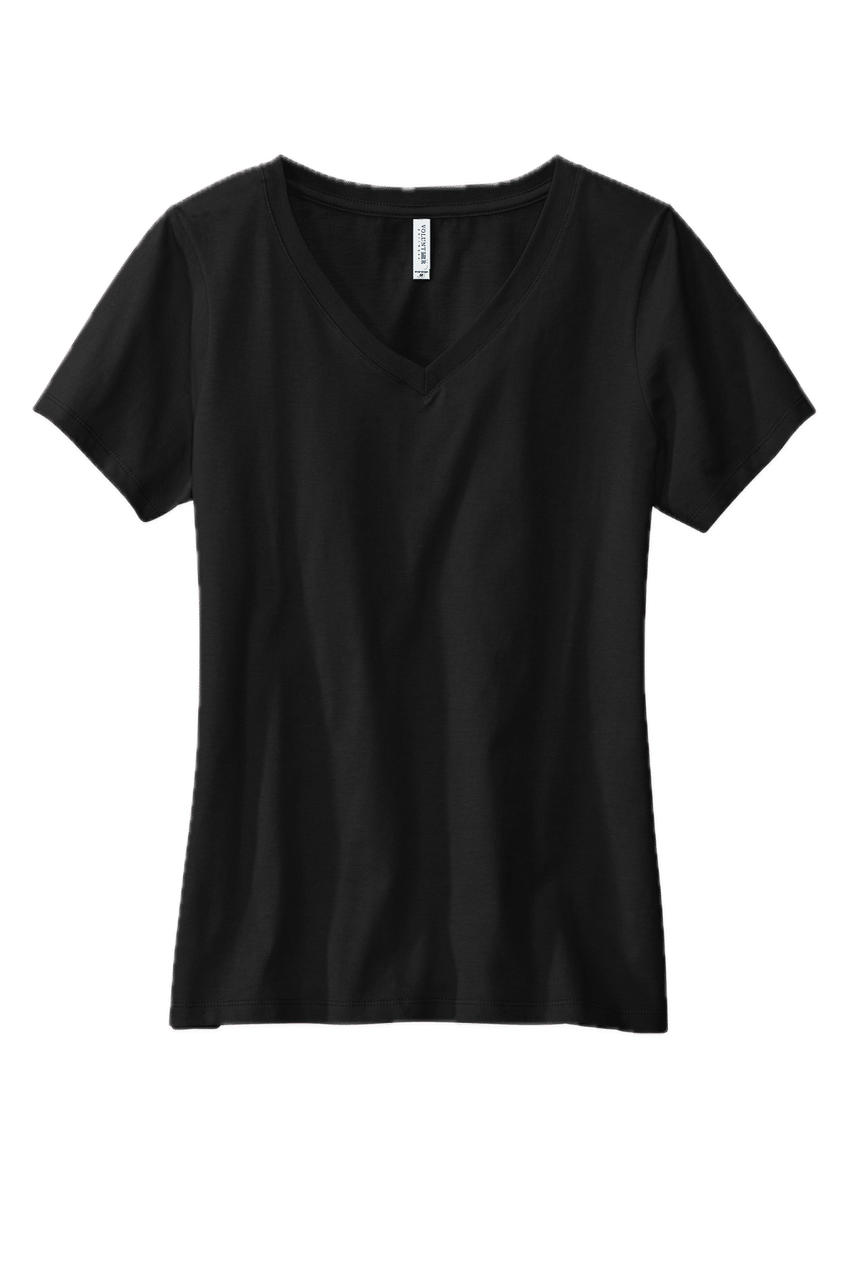 Volunteer Knitwear Womens Daily V Neck Tee in Deep Black