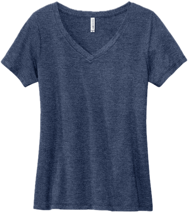 Am image of a Custom Volunteer Knitwear Womens Daily V Neck Tee in Heather Navy!