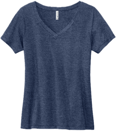 Am image of a Custom Volunteer Knitwear Womens Daily V Neck Tee in Heather Navy!
