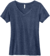 Am image of a Custom Volunteer Knitwear Womens Daily V Neck Tee in Heather Navy!