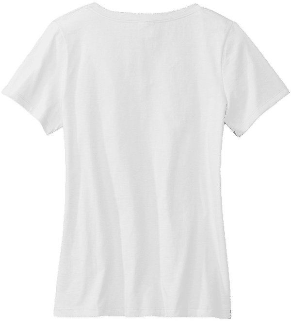 Am image of a Custom Volunteer Knitwear Womens Daily V Neck Tee in White!