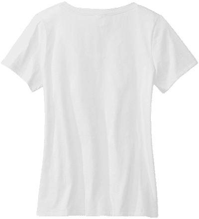 Am image of a Custom Volunteer Knitwear Womens Daily V Neck Tee in White!