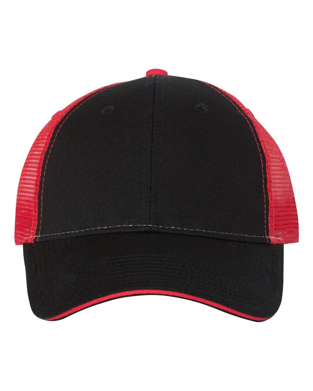 Valucap SandwichTrucker Cap in Black/Red