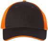 Am image of a Custom Valucap SandwichTrucker Cap in Charcoal/Neon Orange!