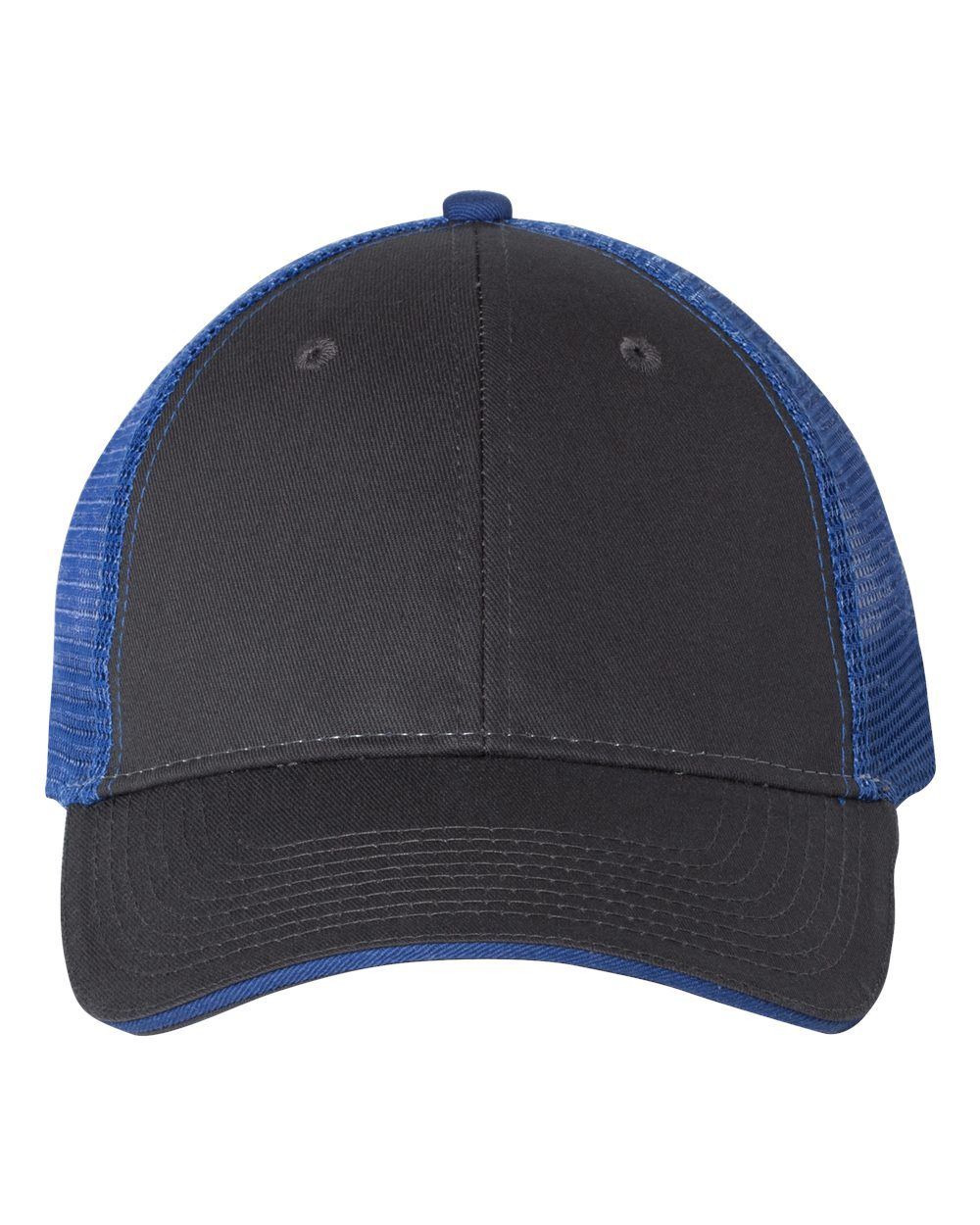 Valucap SandwichTrucker Cap in Charcoal/Royal