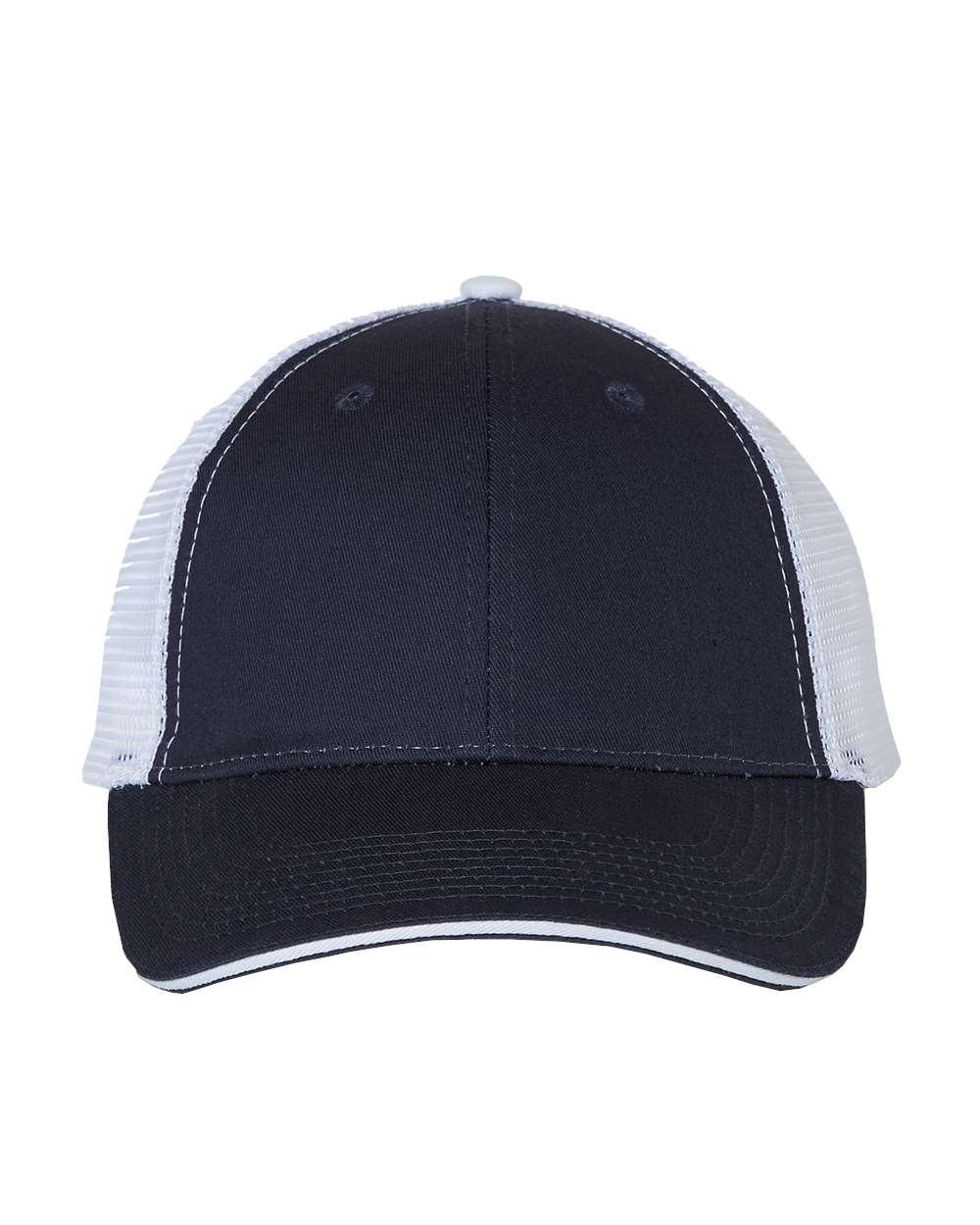 Valucap SandwichTrucker Cap in Navy/White