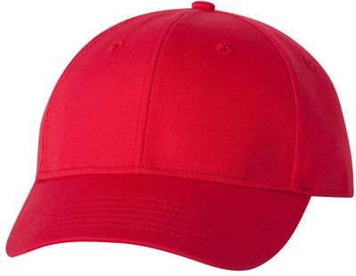 Am image of a Custom Valucap Lightweight twill Cap in Red!