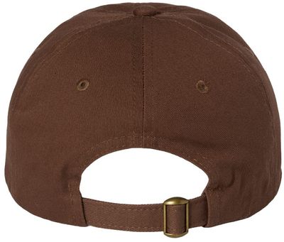 Am image of a Custom Valucap Adult Bio Washed Classic Dad's Cap in Brown!