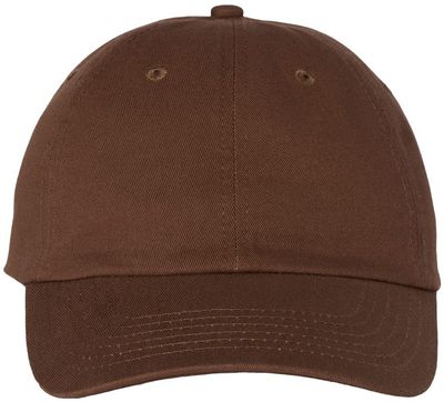 Am image of a Custom Valucap Adult Bio Washed Classic Dad's Cap in Brown!