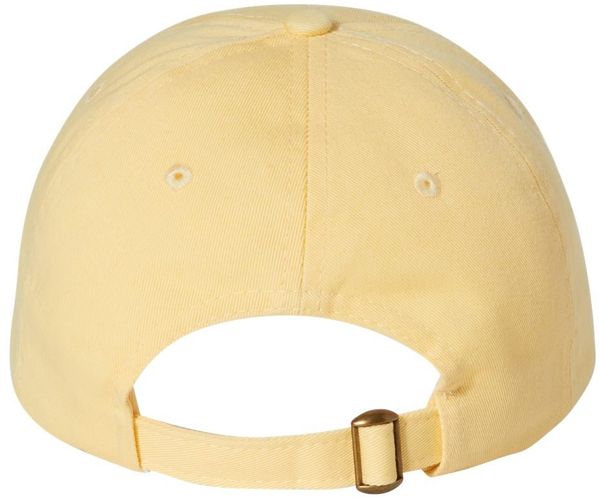 Am image of a Custom Valucap Adult Bio Washed Classic Dad's Cap in Butter!