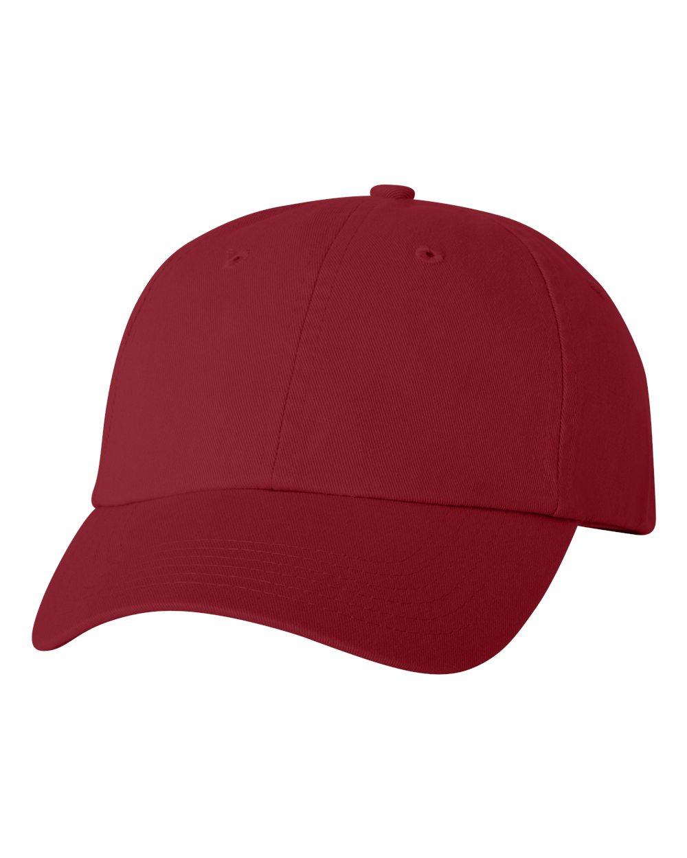 Valucap Adult Bio Washed Classic Dad's Cap in Cardinal