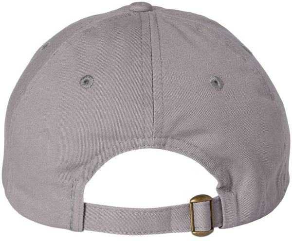 Am image of a Custom Valucap Adult Bio Washed Classic Dad's Cap in Grey!