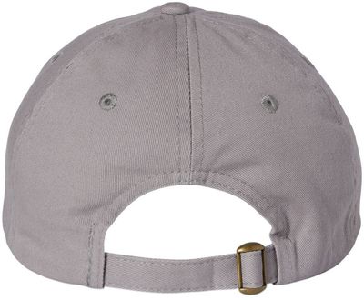 Am image of a Custom Valucap Adult Bio Washed Classic Dad's Cap in Grey!
