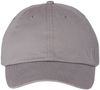Am image of a Custom Valucap Adult Bio Washed Classic Dad's Cap in Grey!