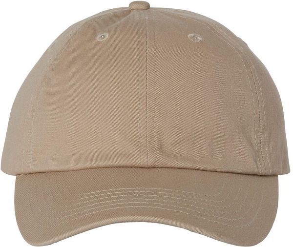 An image of a Custom Valucap Adult Bio Washed Classic Dad's Cap in Khaki!