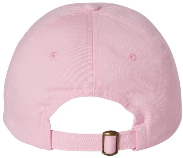 Am image of a Custom Valucap Adult Bio Washed Classic Dad's Cap in Light Pink!