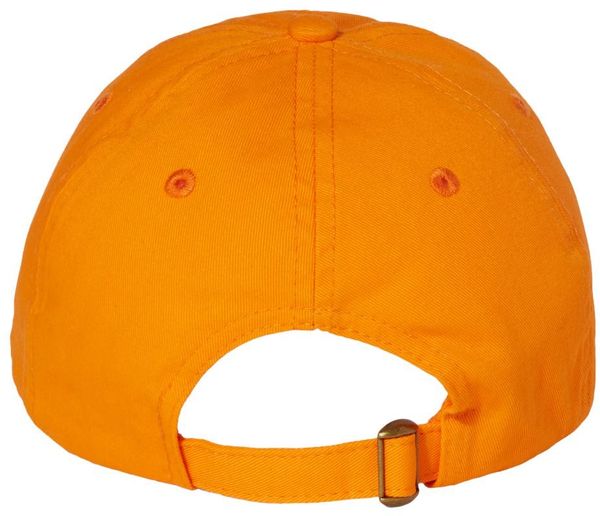 Am image of a Custom Valucap Adult Bio Washed Classic Dad's Cap in Neon Orange!