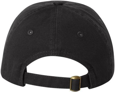 Am image of a Custom Valucap Small Fit Bio Washed Dad's Cap in Black!