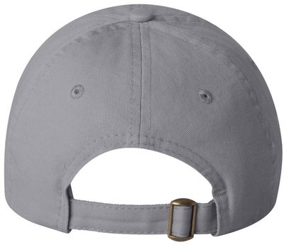 Am image of a Custom Valucap Small Fit Bio Washed Dad's Cap in Grey!